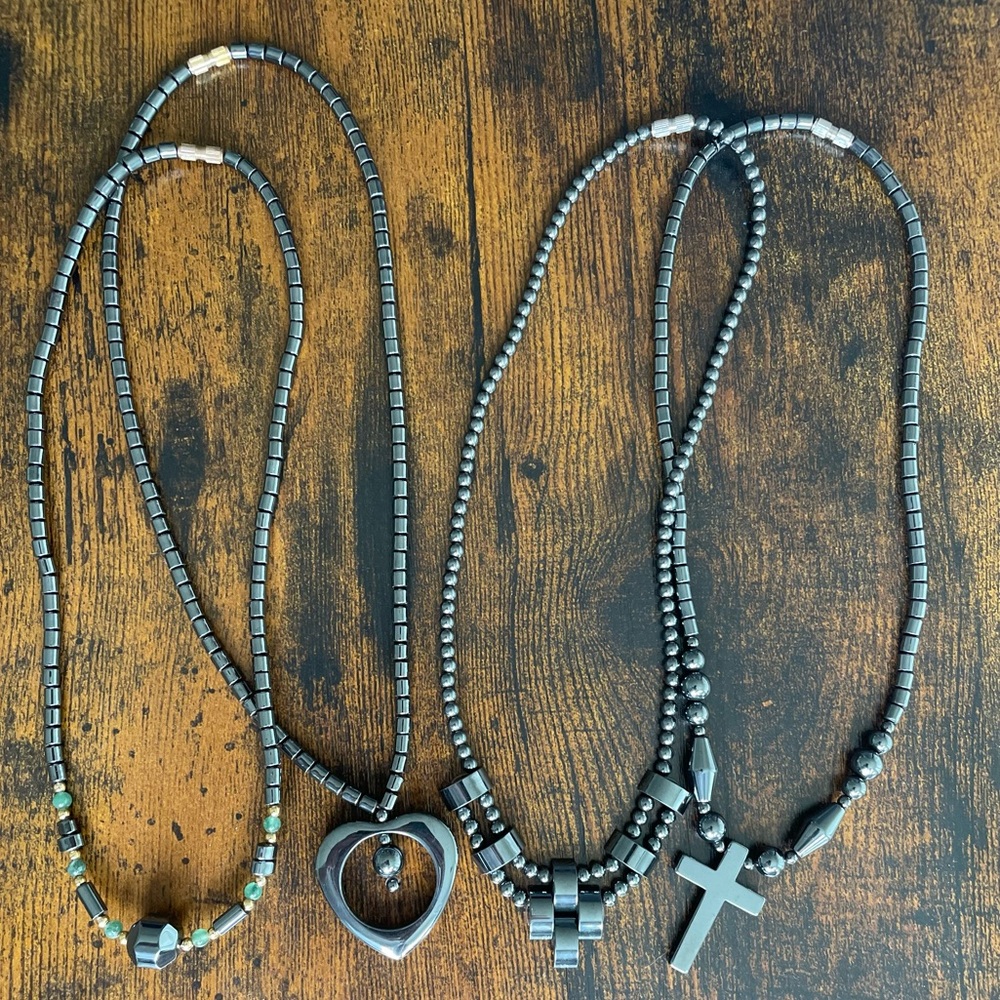Hematite necklace Vintage barrel clasp sneak peek